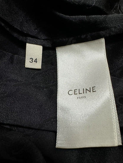 Celine Black Silk Long Dress-yf