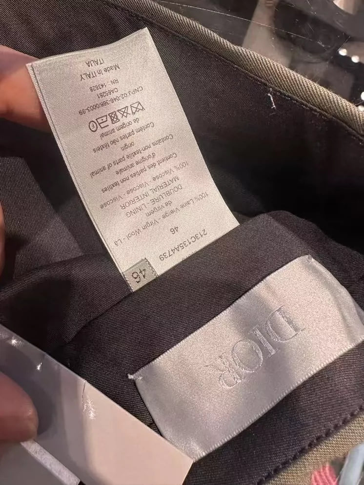 DIOR army green wool trousers-zp