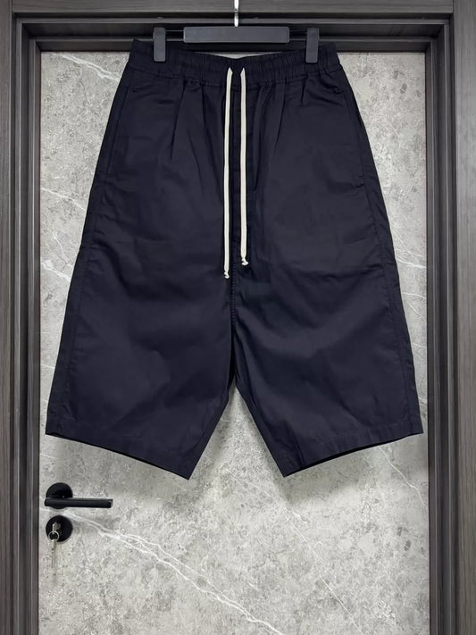 Rick Owens Black Cropped Shorts