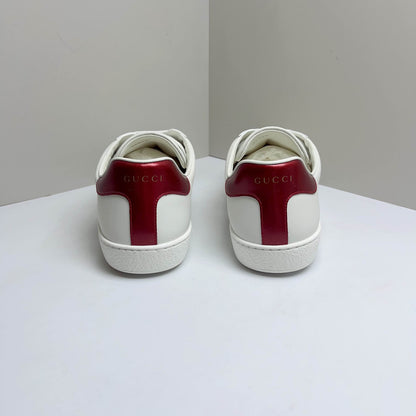 Gucci White Ace Leather Low-Top Fashion Sneakers 0079