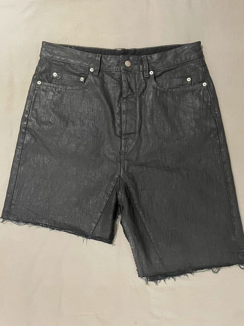 Rick Owens ss19 babel black waxed shorts