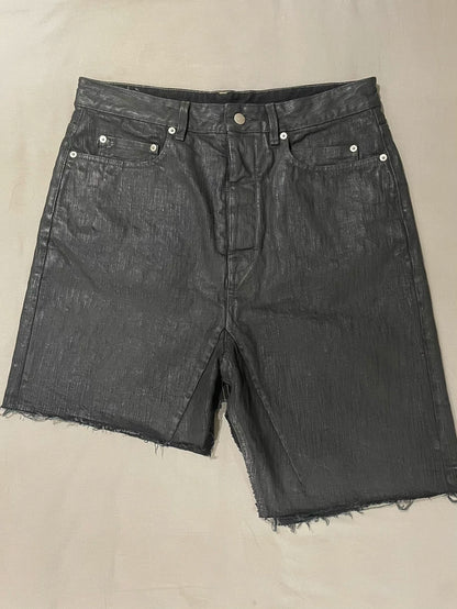 Rick Owens ss19 babel black waxed shorts