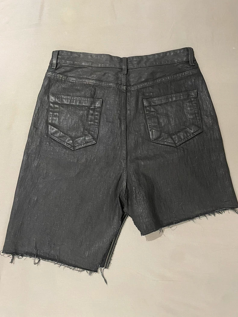 Rick Owens ss19 babel black waxed shorts
