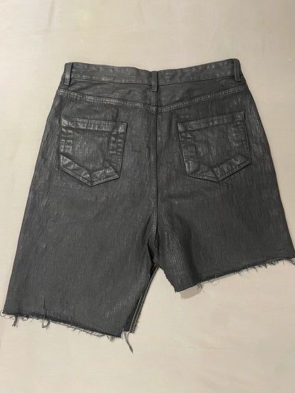 Rick Owens ss19 babel black waxed shorts