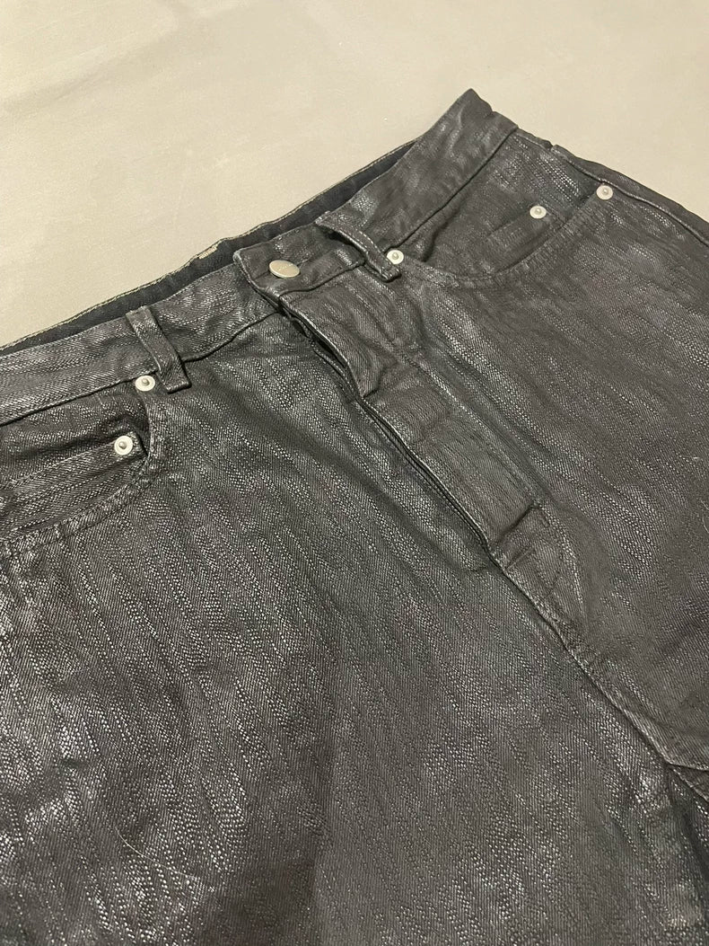 Rick Owens ss19 babel black waxed shorts