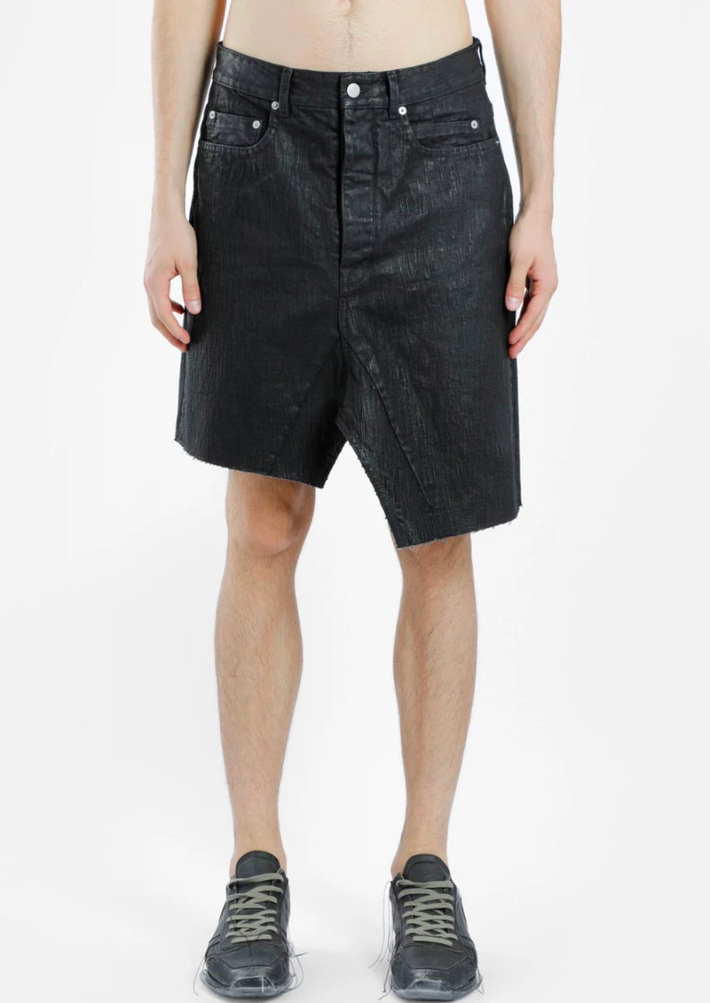 Rick Owens ss19 babel black waxed shorts