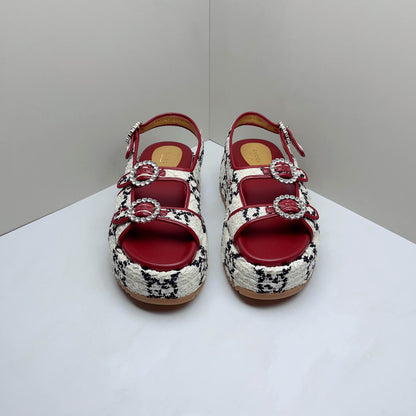 Gucci GG Tweed Waterproof Platform Sandals 0079
