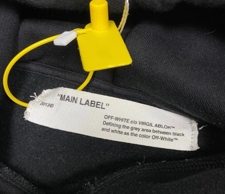 Off White Hooded Sweatshirt with Prints