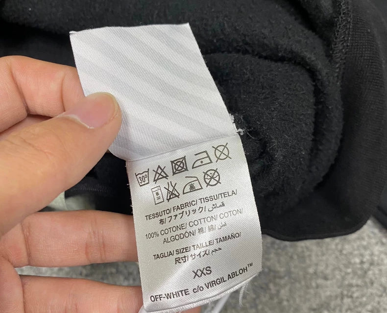 Off White Hooded Sweatshirt with Prints