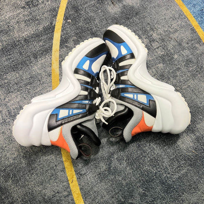 Louis Vuitton Leather Sports Sneakers in Black and Blue 0079