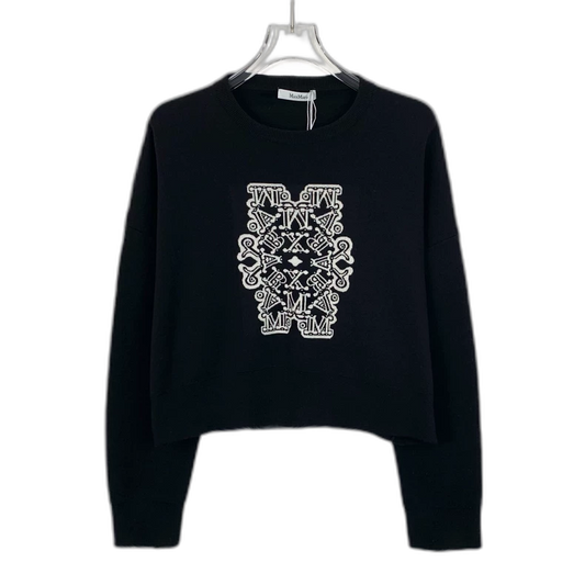 maxmara Black Logo Knit Sweater
