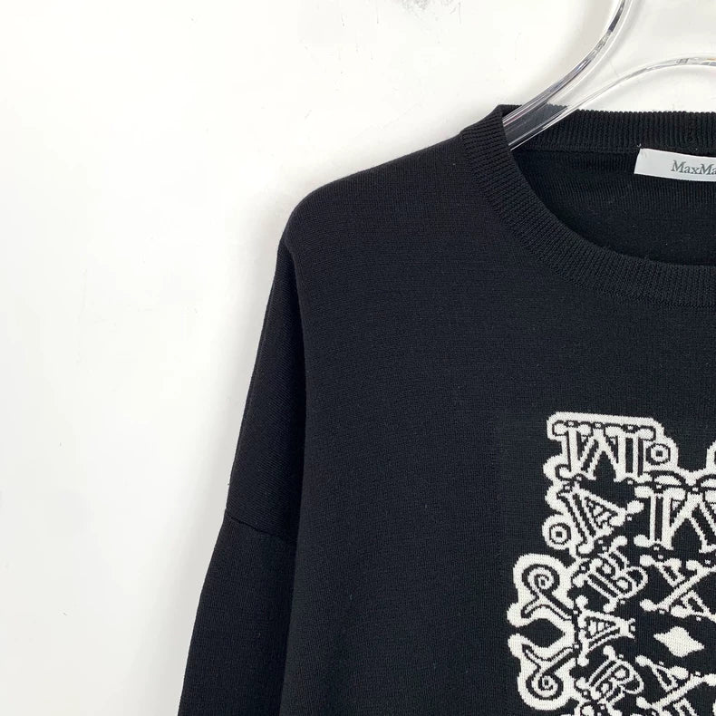 maxmara Black Logo Knit Sweater
