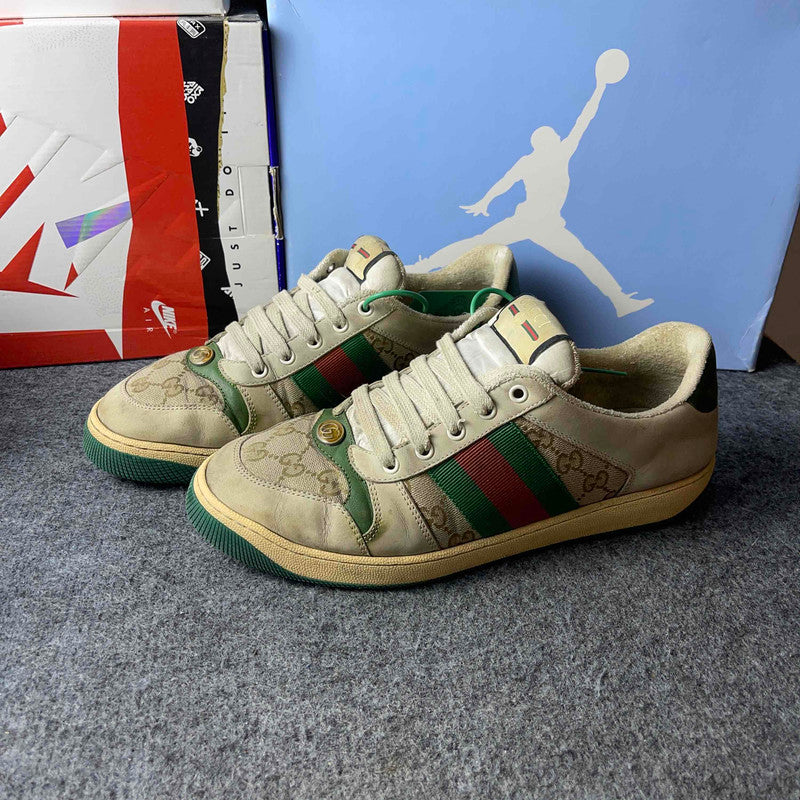 Gucci Screener Green Leather Sneakers 0079