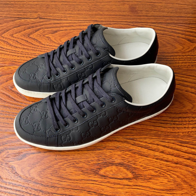 Gucci Low-Top Leather Sneakers in Blue 0079