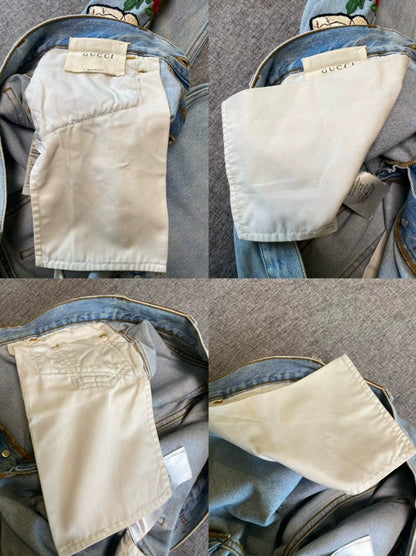 Gucci Bee Embroidered Denim Pants-zp