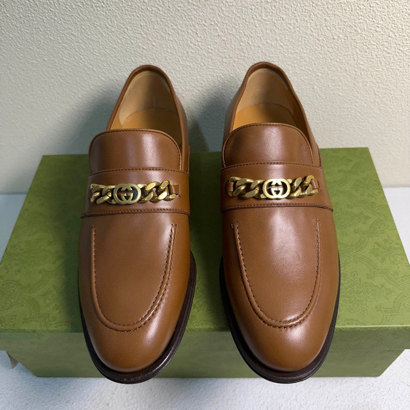 Gucci Interlocking Leather Casual Loafers for Men 0079