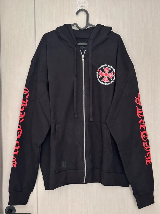 Chrome Hearts Red Cross Zip Hoodie