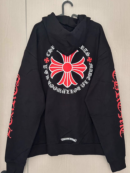 Chrome Hearts Red Cross Zip Hoodie