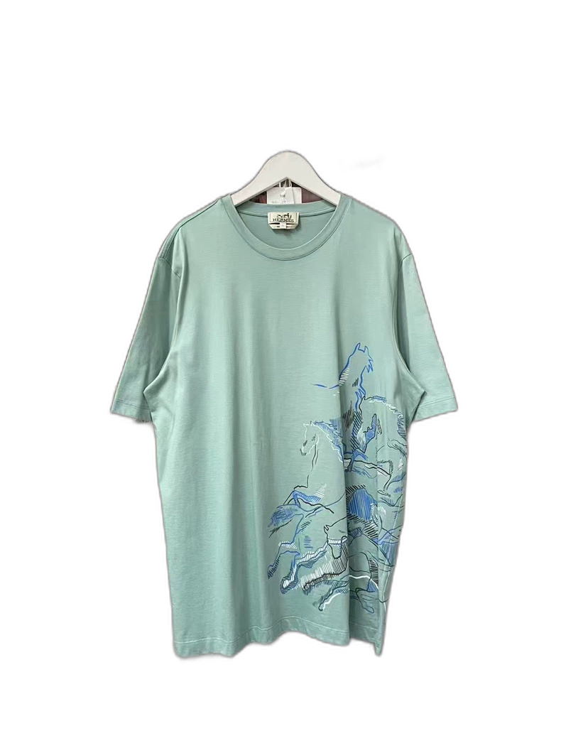 Hermes Short Sleeve Horse Print T-Shirt