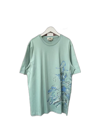 Hermes Short Sleeve Horse Print T-Shirt