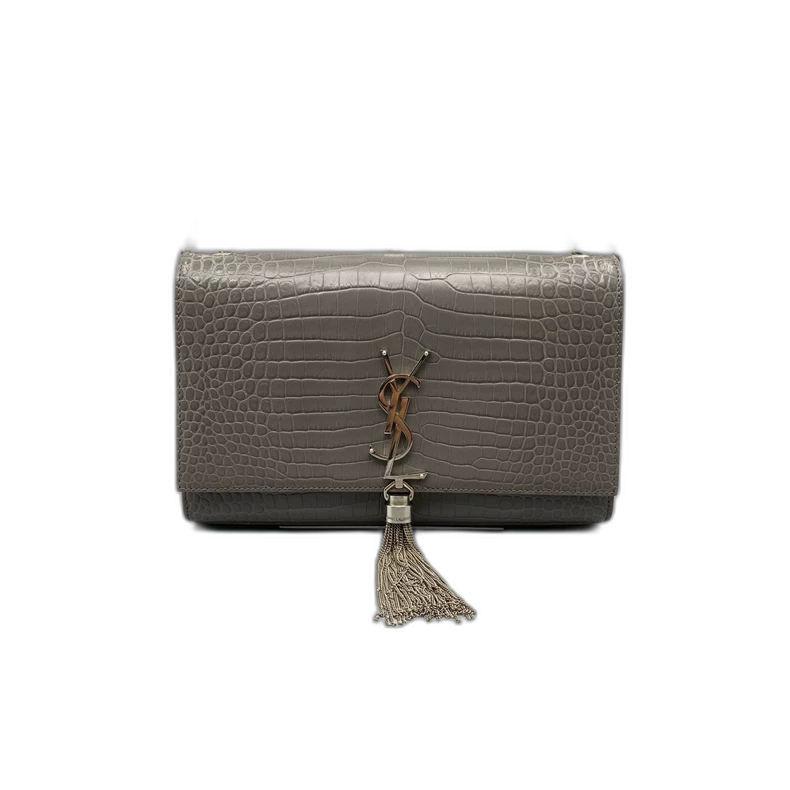 YSL Crocodile Embossed Kate Crossbody Bag