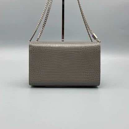YSL Crocodile Embossed Kate Crossbody Bag