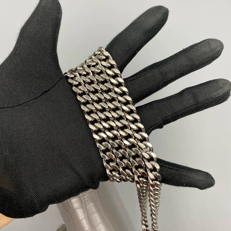 YSL Crocodile Embossed Kate Crossbody Bag