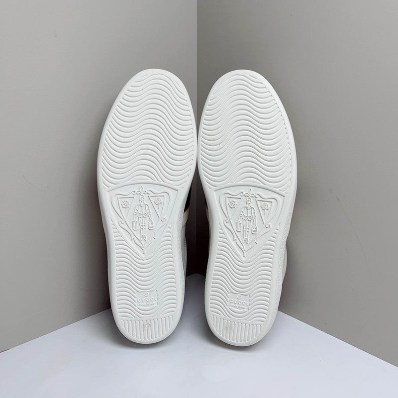 Gucci White Ace Leather Low-Top Fashion Sneakers 0079