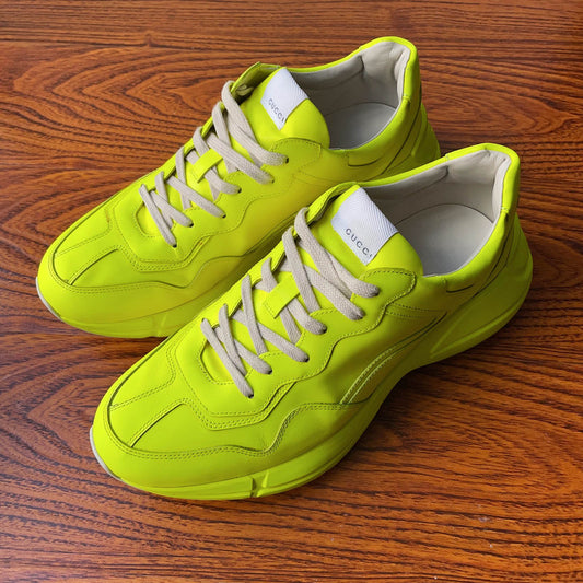Gucci Rhyton Leather Yellow Low-Top Sneakers 0079