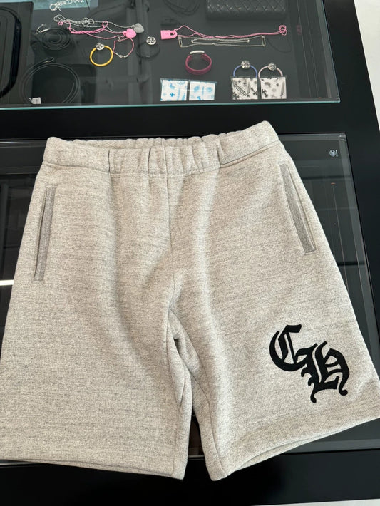 Chrome Hearts Gray CH Embroidered Fleece Shorts-yf