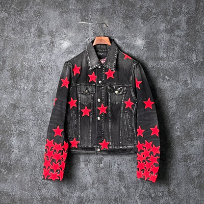 Red Star Appliqué Denim Jacket