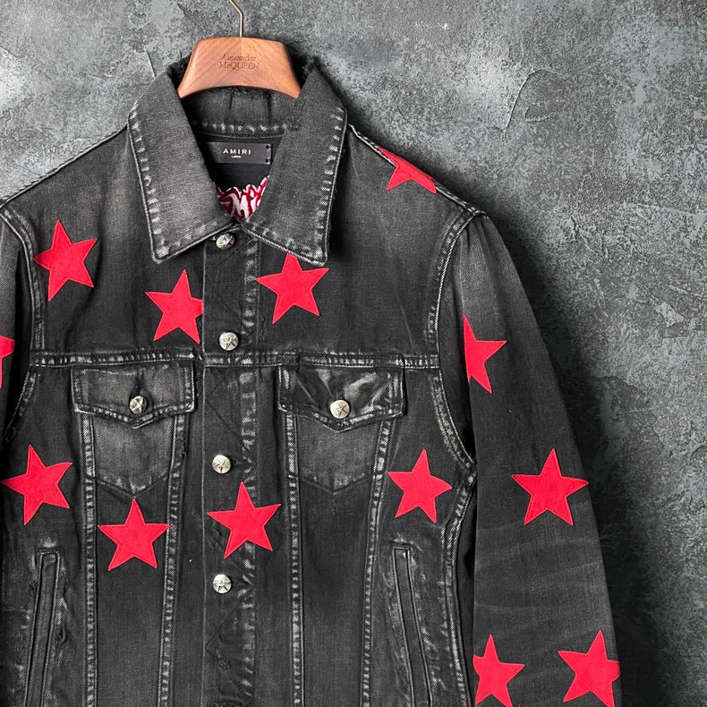Red Star Appliqué Denim Jacket