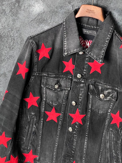 Red Star Appliqué Denim Jacket