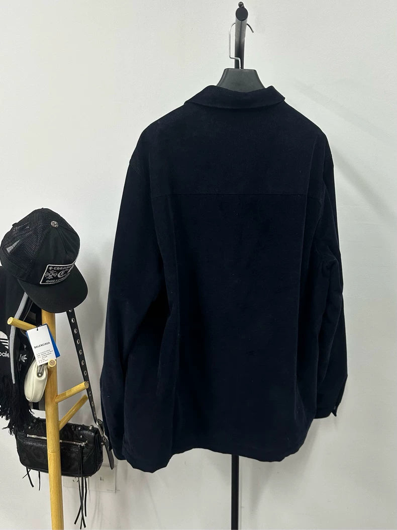 Prada Black Corduroy Jacket with Triangle Logo