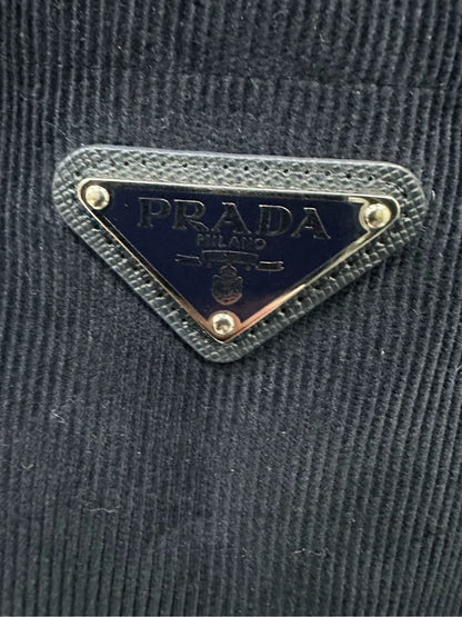 Prada Black Corduroy Jacket with Triangle Logo