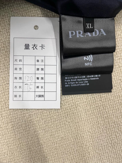 Prada Black Corduroy Jacket with Triangle Logo