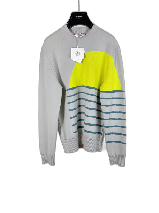 Hermes Knitted Pullover Sweater with Sun Design