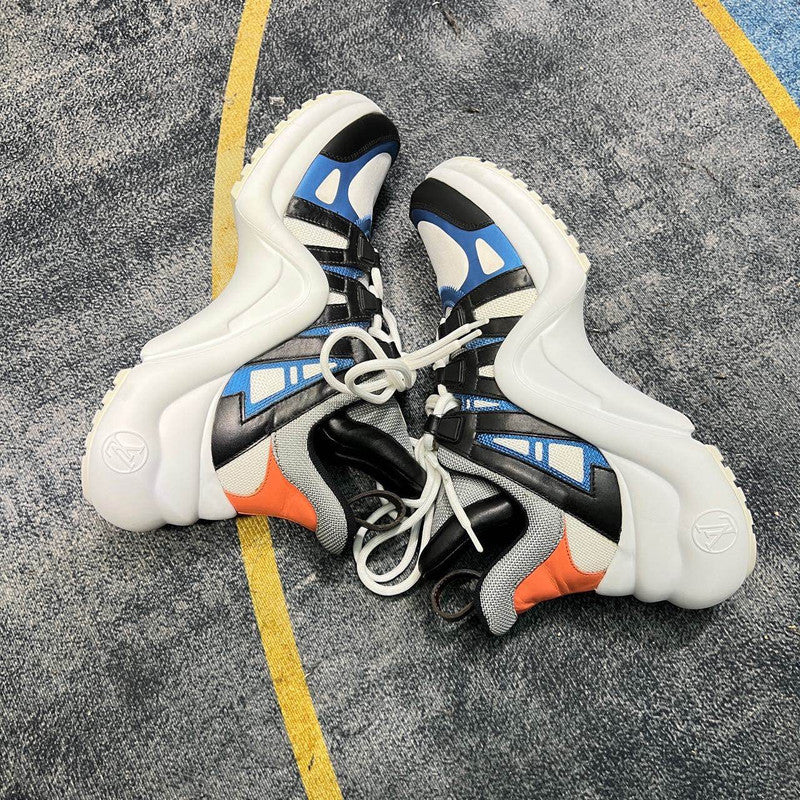 Louis Vuitton Leather Sports Sneakers in Black and Blue 0079