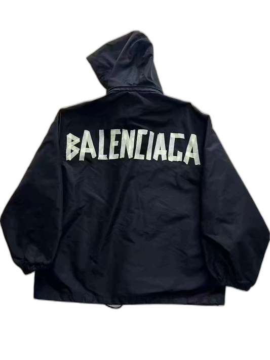 Balenciaga Logo Hooded Shell Jacket-yf