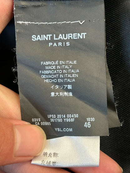 Saint Laurent Grey Zebra Pattern Baseball Jacket