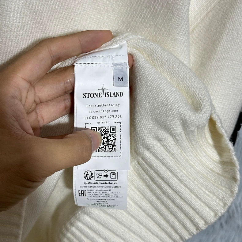 Stone Island 23FW White Wool Sweater