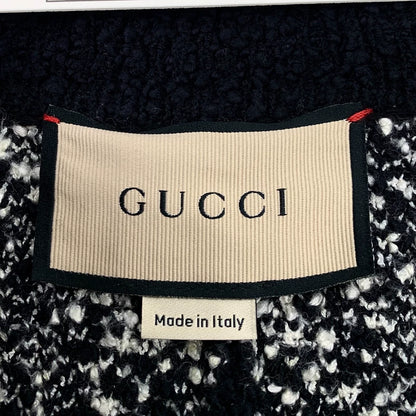 Gucci Black Logo Print Cotton Cape Jacket