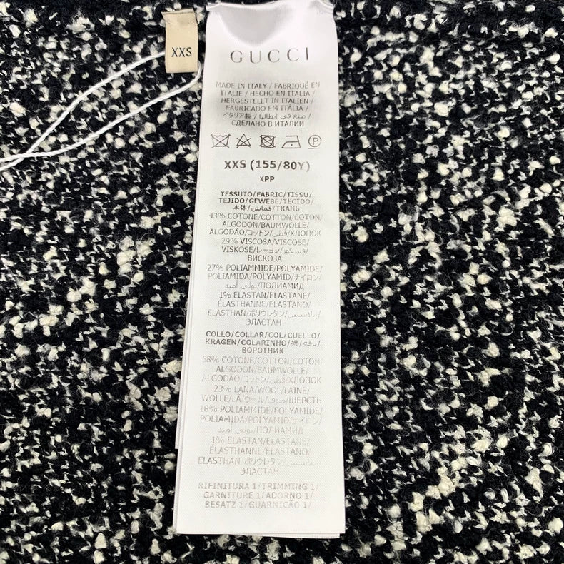 Gucci Black Logo Print Cotton Cape Jacket