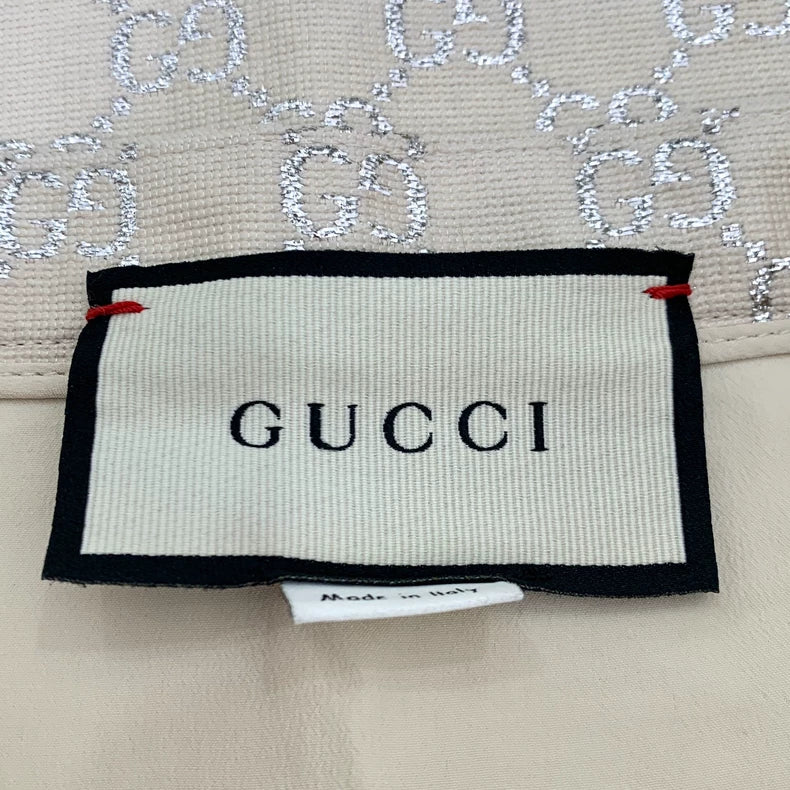 Gucci Beige Wool Skirt with GG Pattern