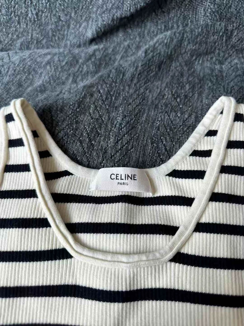 Celine Striped Knit Vest