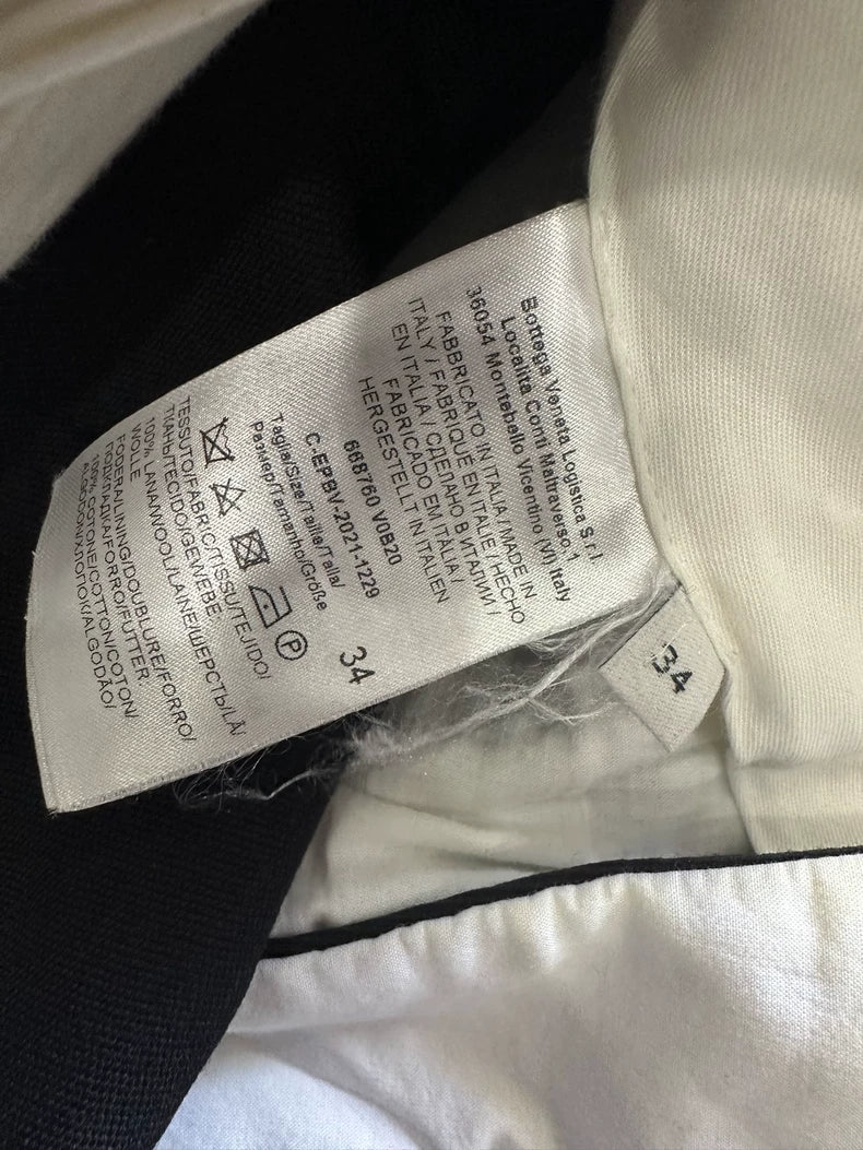 Bottega Veneta Black Wide-Leg Work Pants