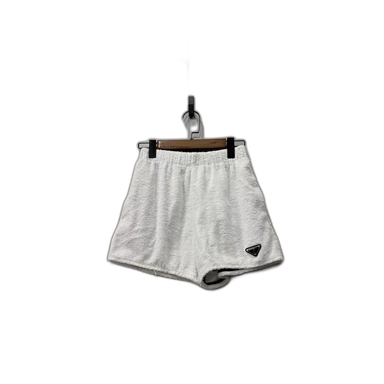 PRADA Towel Logo Triangle Shorts Size 38