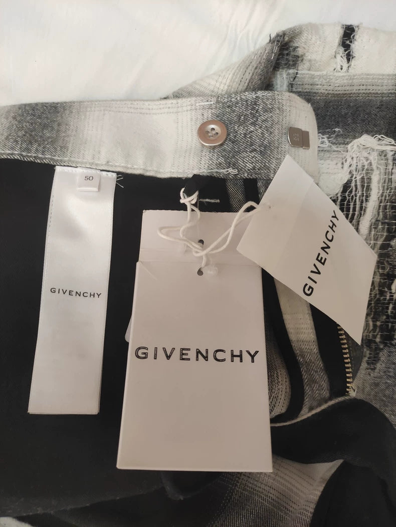 Givenchy Black and White Checkered Pants
