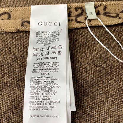Gucci Brown Logo Wool Cape Jacket