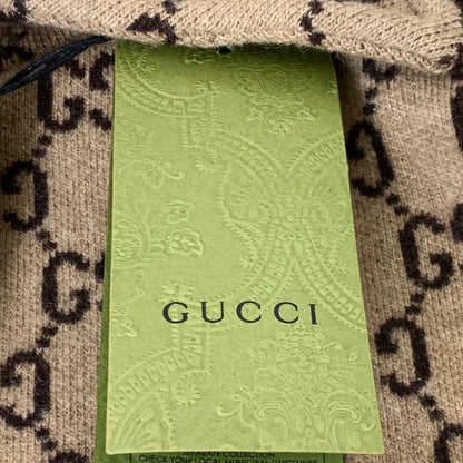 Gucci Brown Logo Wool Cape Jacket